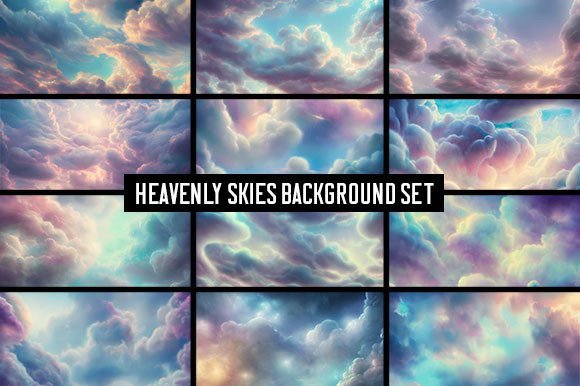 12 Heavenly Skies Backgrounds for Creative Designs