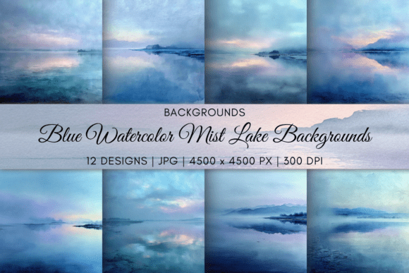 Blue Watercolor Mist Lake Backgrounds: A Breath of Calm
