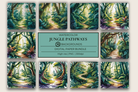 Deep Jungle Pathways Forest Backgrounds
