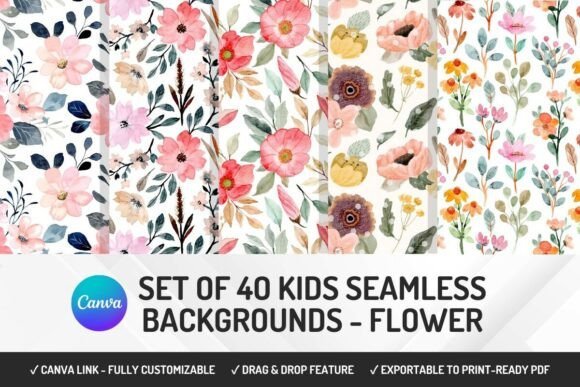 Elevate Your Projects with 40 Seamless Flower Backgrounds