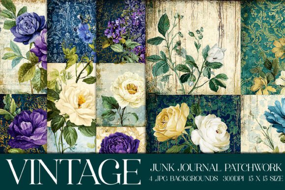 Junk Journal Patchwork Backgrounds: Vintage Charm for Modern Crafts