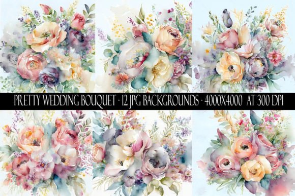 Pretty Wedding Bouquet Backgrounds for Creative Projects