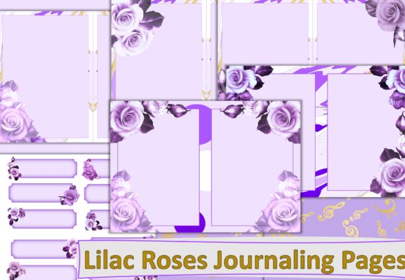 Purple Roses Journal Backgrounds: Crafting with Botanical Elegance