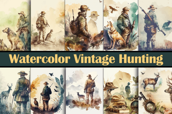 Timeless Aesthetic: Using Watercolor Vintage Hunting Backgrounds