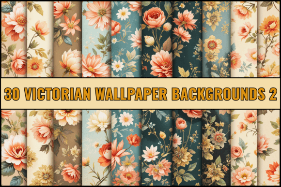 Victorian Elegance: 30 Digital Backgrounds for Design