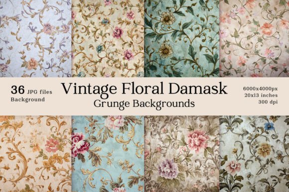 Vintage Floral Damask Grunge Backgrounds: A Designer's Guide