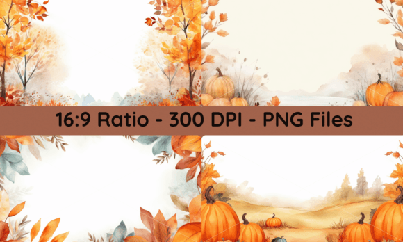 Watercolor Fall Backgrounds: 30 Designs for Seasonal Projects
