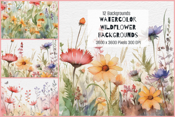 Watercolor Wildflower Backgrounds: A Designer's Go-To Asset